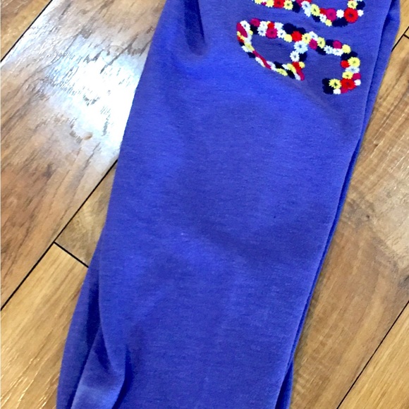 Victoria Secret Pink floral flower purple logo sweats sweatpants joggers… - Picture 12 of 16